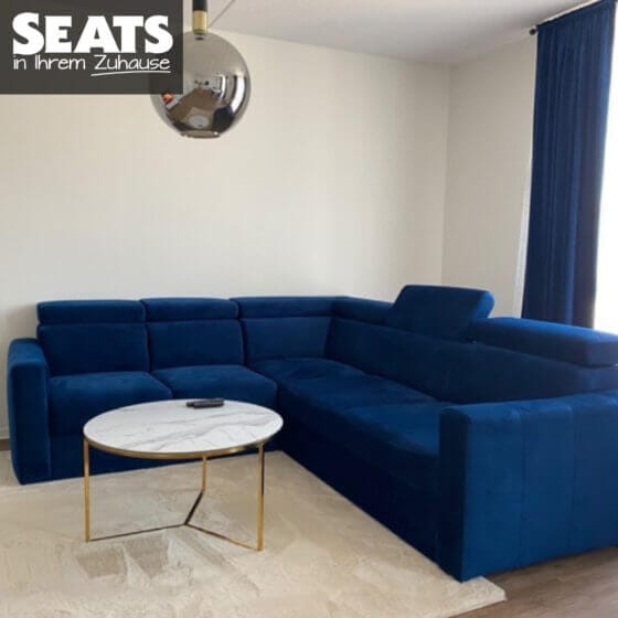 Cobalt blue corner sofa discount