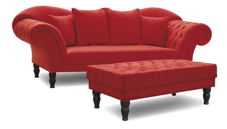 Colorado Sofa mit Hocker rot