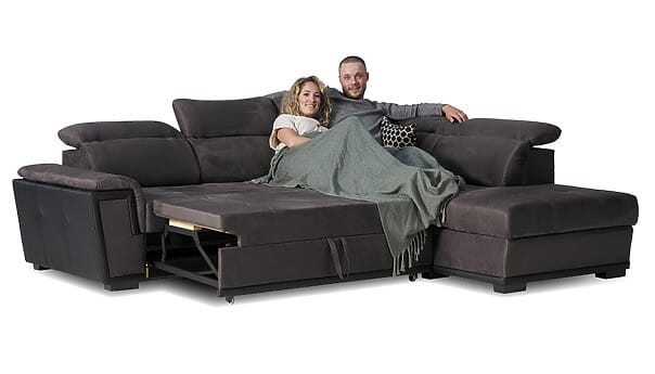 Edge Ecksofa grau mit Bett